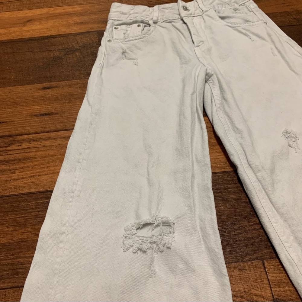 Zara Y2K Girls Jeans Size 13 -14 Years Loose Fit Cm 164 Gray 100% Cotton - Picture 3 of 9